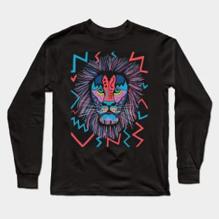 TRIBAL Lion  Lover Acrylic Painting Long Sleeve T-Shirt